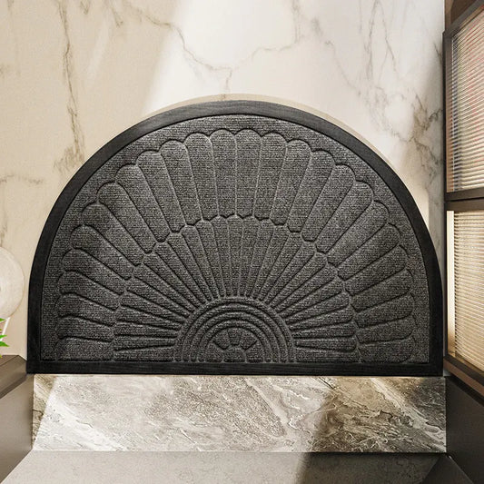 Non-Slip Semi-Circular Rubber Entryway Door Mat
