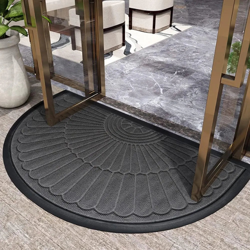 Non-Slip Semi-Circular Rubber Entryway Door Mat