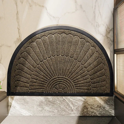 Non-Slip Semi-Circular Rubber Entryway Door Mat