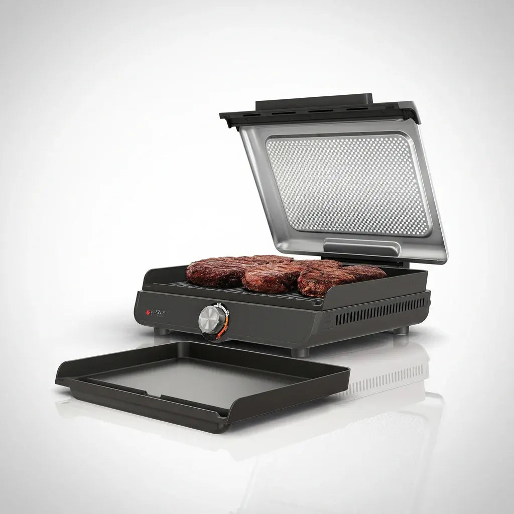 Nonstick Indoor Grill Griddle 500°F Family Meal Plate
