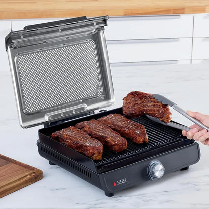 Nonstick Indoor Grill Griddle 500°F Family Meal Plate
