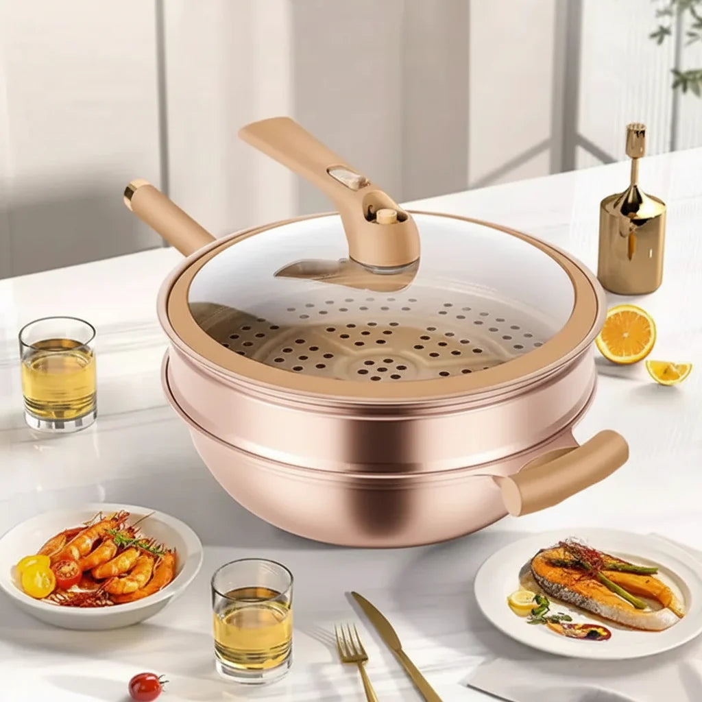 Nonstick Wok Pan with Steamer Lid