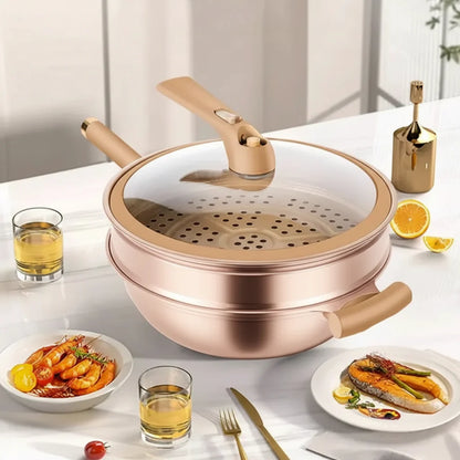 Nonstick Wok Pan with Steamer Lid