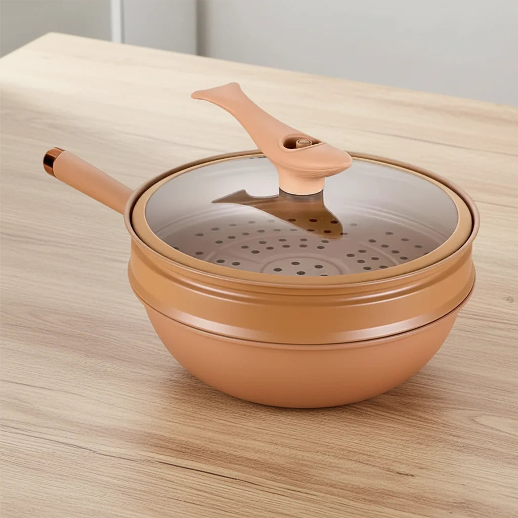 Nonstick Wok Pan with Steamer Lid