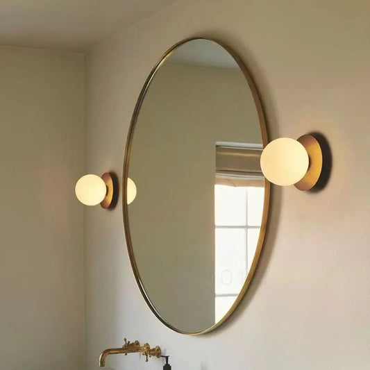 Nordic Glass Globe Wall Sconce | Minimalist Modern Light for Bathroom & Bedroom