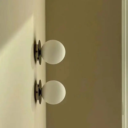Nordic Glass Globe Wall Sconce | Minimalist Modern Light for Bathroom & Bedroom