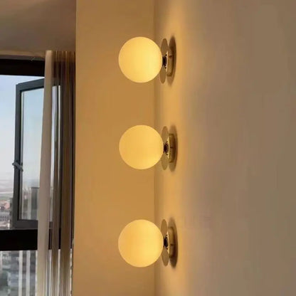 Nordic Glass Globe Wall Sconce | Minimalist Modern Light for Bathroom & Bedroom