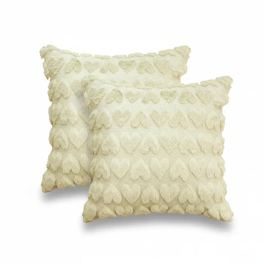 Pink Heart Pattern Polyester Valentine Throw Pillow Covers