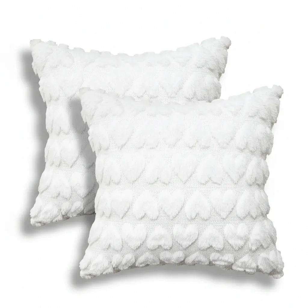 Pink Heart Pattern Polyester Valentine Throw Pillow Covers