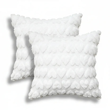 Pink Heart Pattern Polyester Valentine Throw Pillow Covers