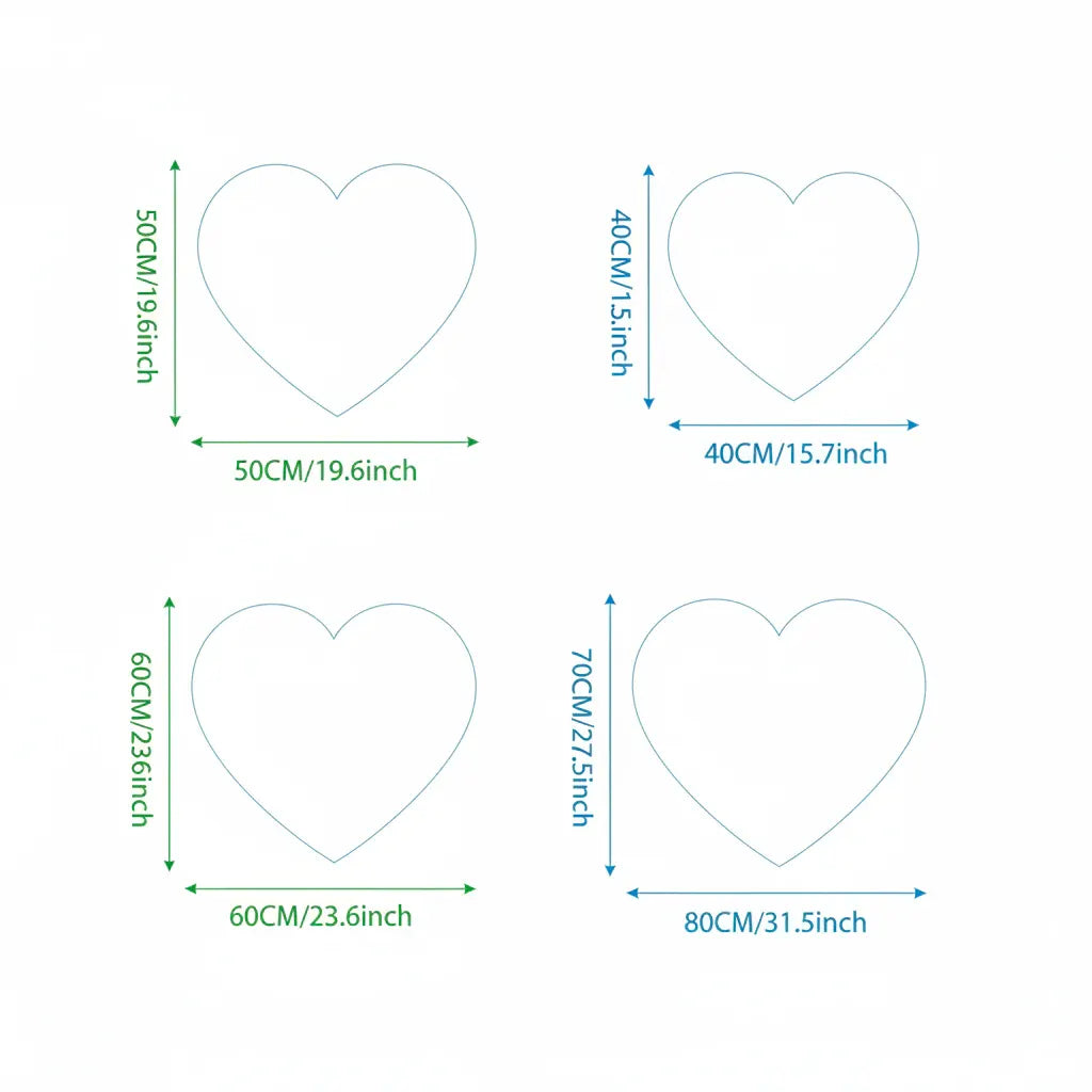 Plush Acrylic Heart-Shaped Indoor Area Rug Floor Mat