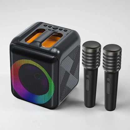Portable Bluetooth Karaoke Speaker System with Wireless Microphones