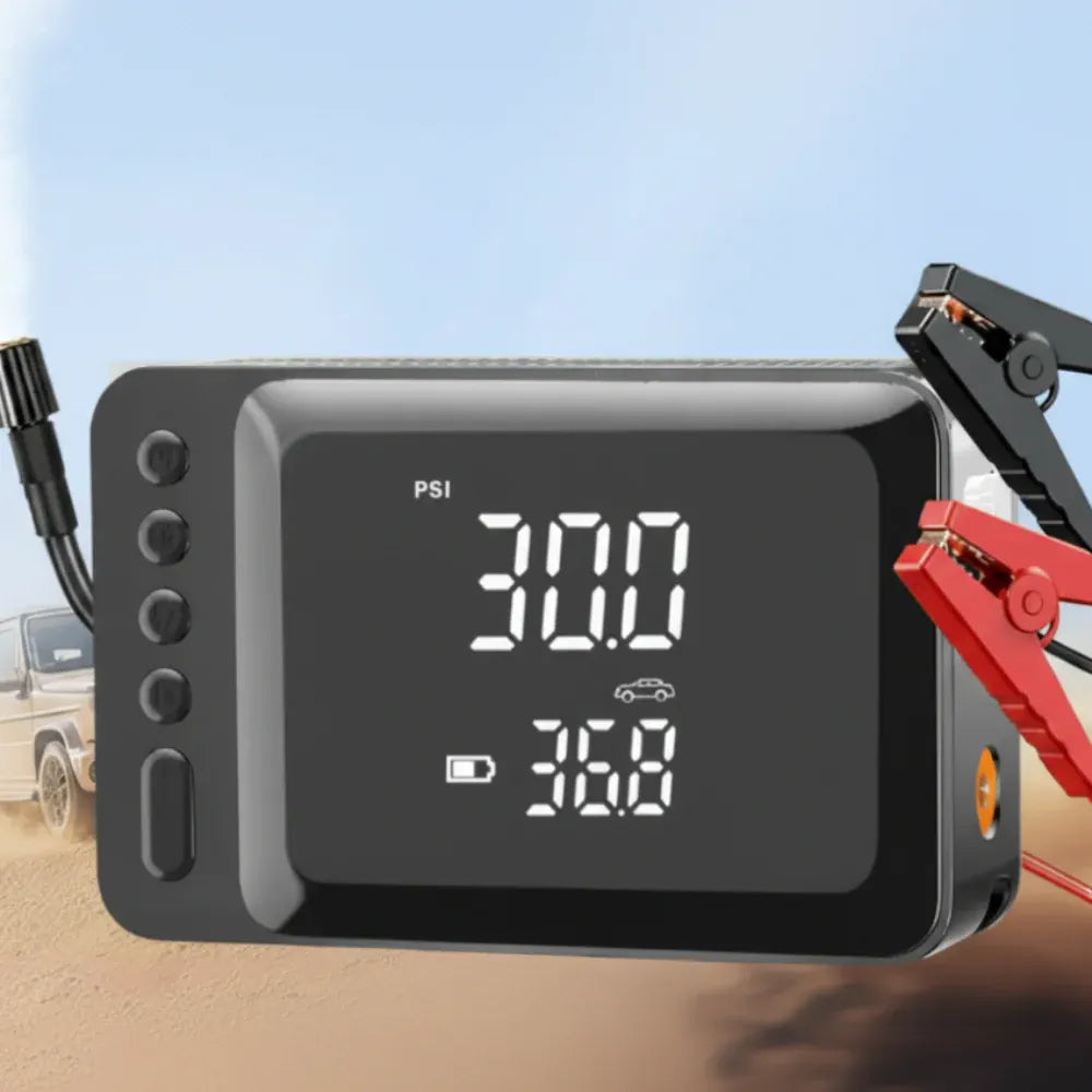 Portable Car Jump Starter with Air Compressor and Tire Inflator Power Pack Kit