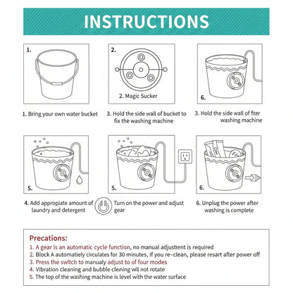 Portable USB Ultrasonic Mini Washer for Clothes Cleaning
