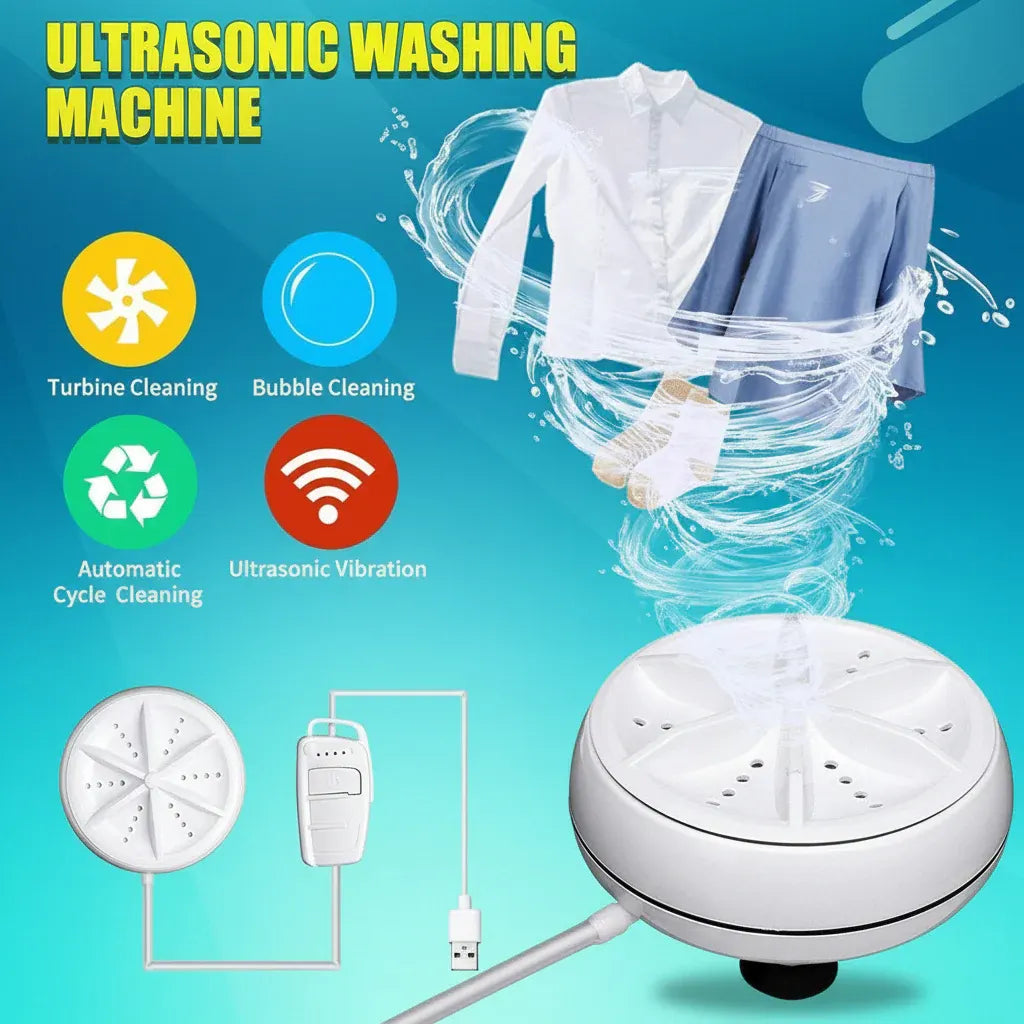 Portable USB Ultrasonic Mini Washer for Clothes Cleaning