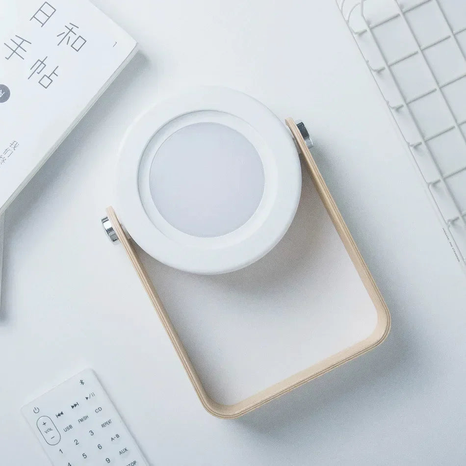 Portable Wooden-Handle Foldable Lantern | Rechargeable LED Table Lamp