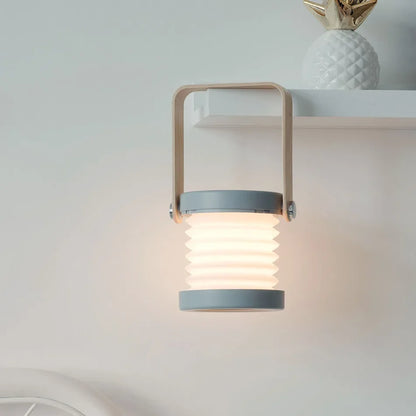Portable Wooden-Handle Foldable Lantern | Rechargeable LED Table Lamp