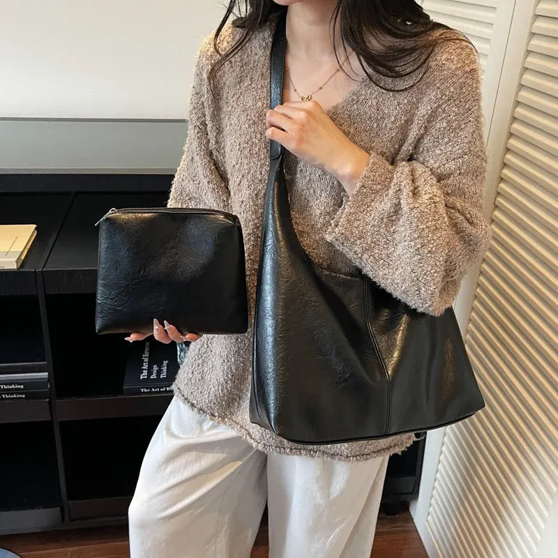 Premium Leather Slouchy Handbag