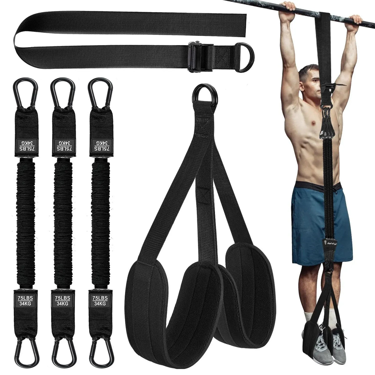 Pull-Up Assist Band with Dual Foot System
