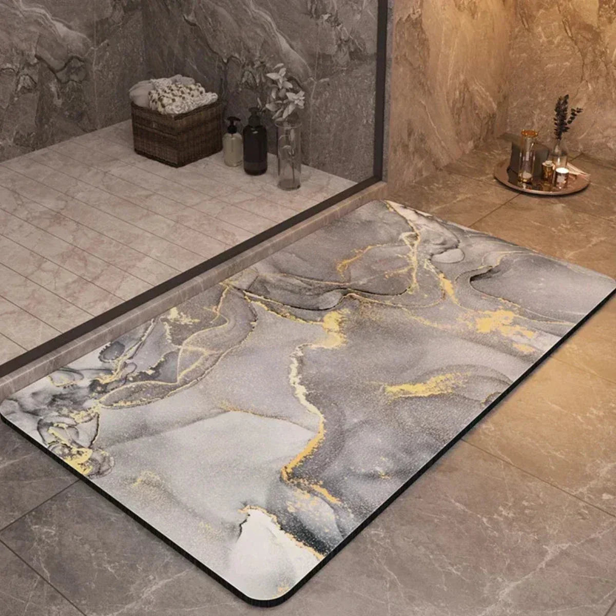 Quick-Dry Bathroom Mat with Fast-Drying Fabric