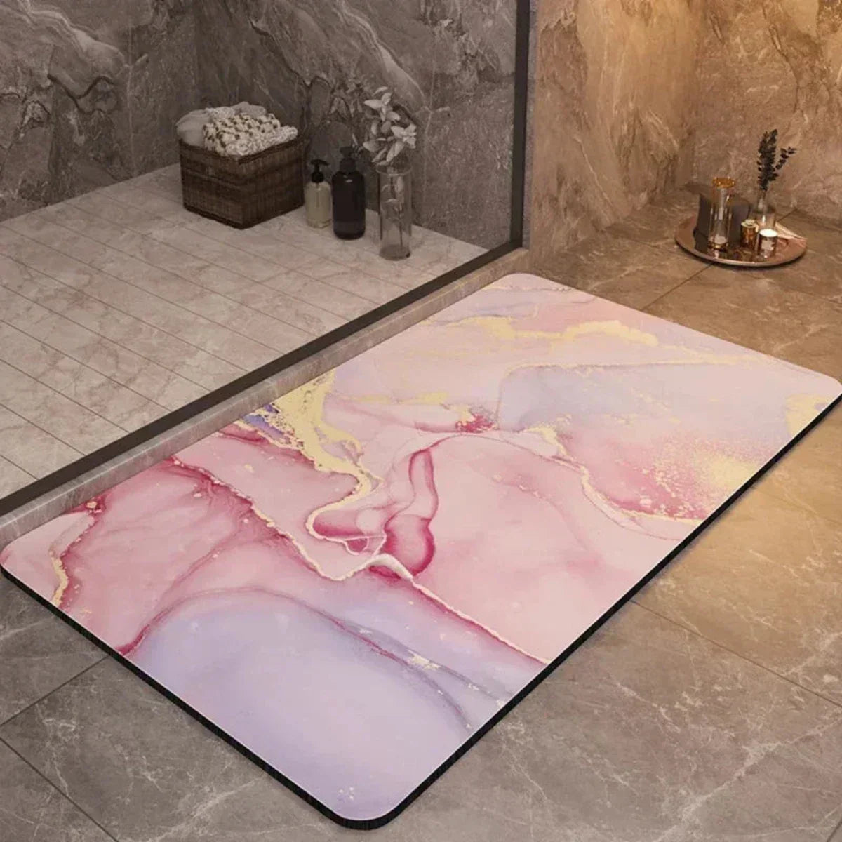 Quick-Dry Bathroom Mat with Fast-Drying Fabric