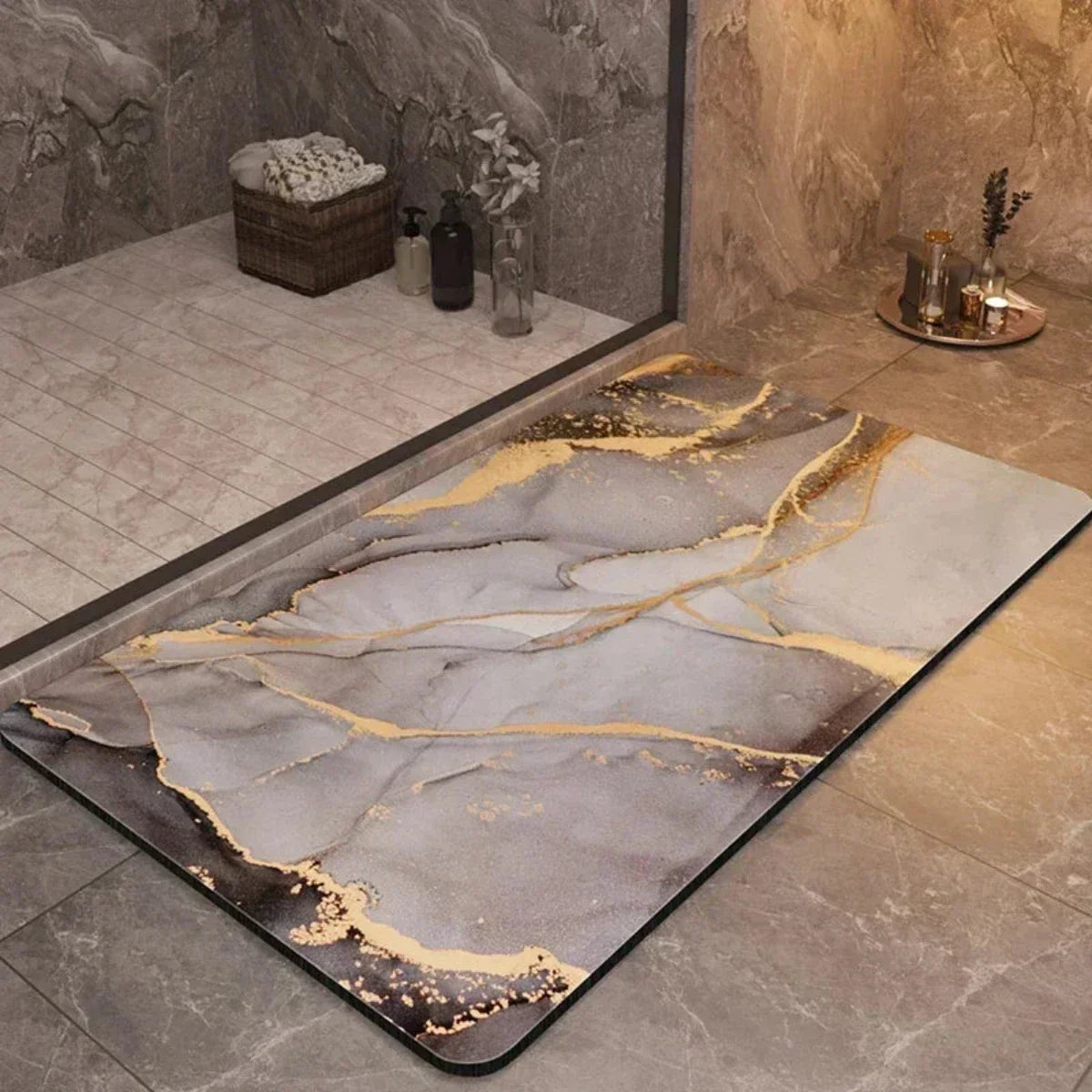 Quick-Dry Bathroom Mat with Fast-Drying Fabric