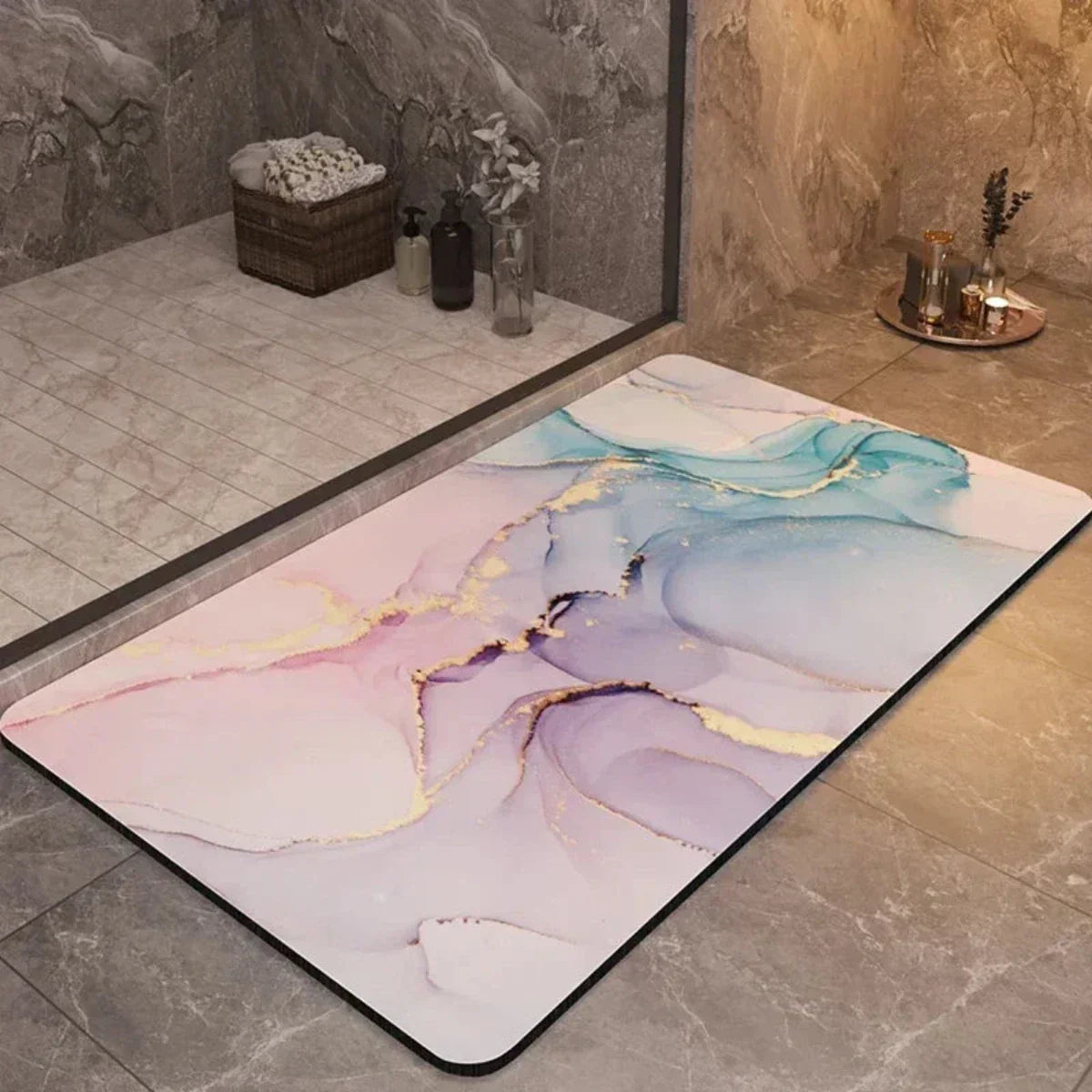 Quick-Dry Bathroom Mat with Fast-Drying Fabric