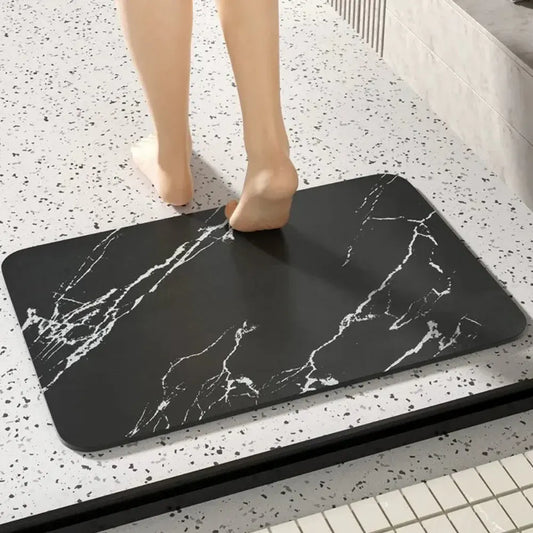 Quick-Dry Diatomite Bath Mat Non-Slip Marble Pattern Rug