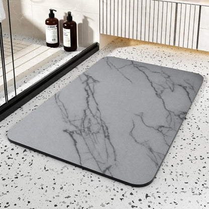 Quick-Dry Diatomite Bath Mat Non-Slip Marble Pattern Rug