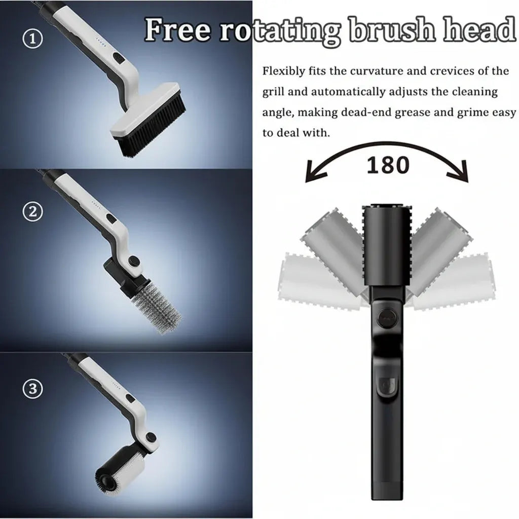 Rechargeable Electric BBQ Cleaning Brush - Stainless Steel Grill Scrubber