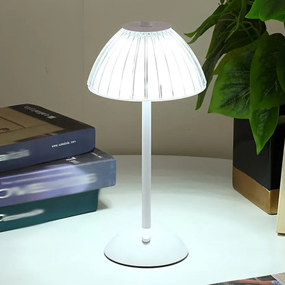 Rechargeable Table Lamp with Gold Finish and USB Charging Port