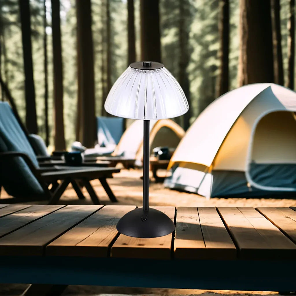Rechargeable Table Lamp with Gold Finish and USB Charging Port