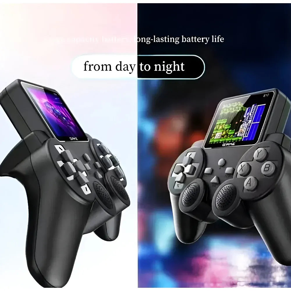 Retro Handheld Gaming Console with Wireless Controller Set
