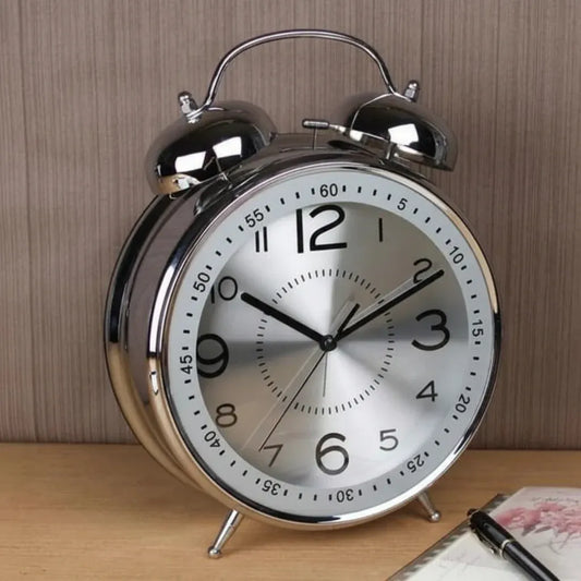 Retro Metal Double Bell Loud Bedside Alarm Clock