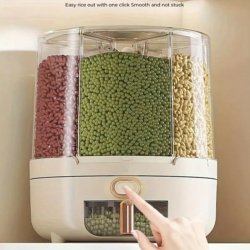 Rotating Airtight Food Storage Container | Large-Capacity 360° Grain & Cereal Dispenser