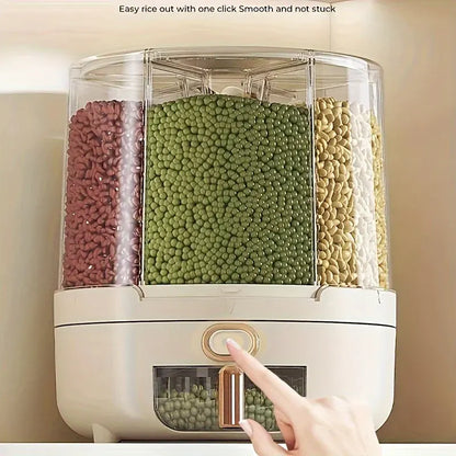 Rotating Airtight Food Storage Container | Large-Capacity 360° Grain & Cereal Dispenser