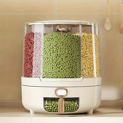 Rotating Airtight Food Storage Container | Large-Capacity 360° Grain & Cereal Dispenser
