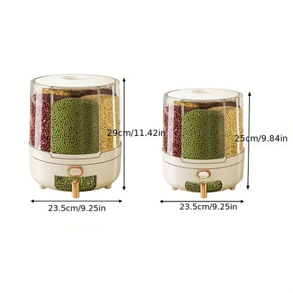Rotating Airtight Food Storage Container | Large-Capacity 360° Grain & Cereal Dispenser