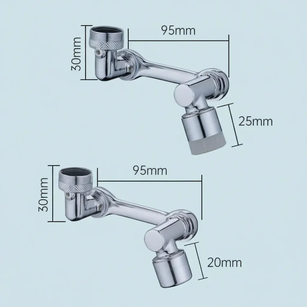 Rotating Copper Faucet Aerator with Splash Filter Attachment