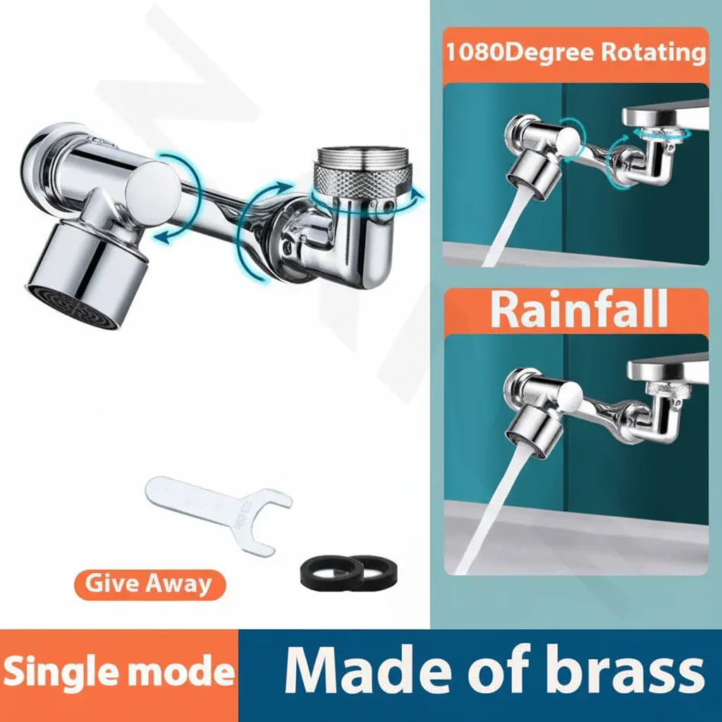 Rotating Copper Faucet Aerator with Splash Filter Attachment