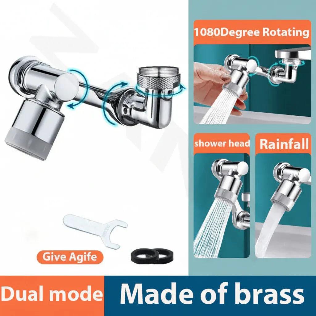 Rotating Copper Faucet Aerator with Splash Filter Attachment