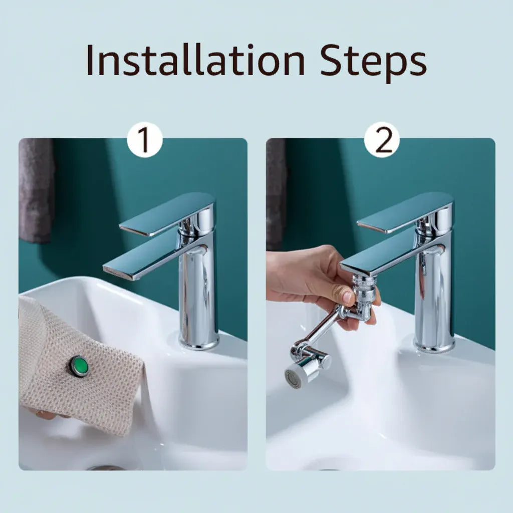 Rotating Copper Faucet Aerator with Splash Filter Attachment