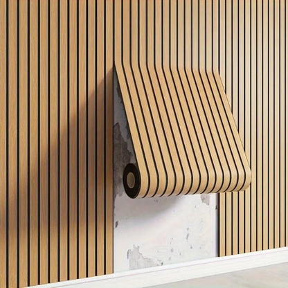 Self-Adhesive PVC 3D Wood-Effect Wall Panel Roll for Home Decor
