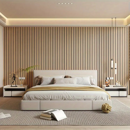 Self-Adhesive PVC 3D Wood-Effect Wall Panel Roll for Home Decor