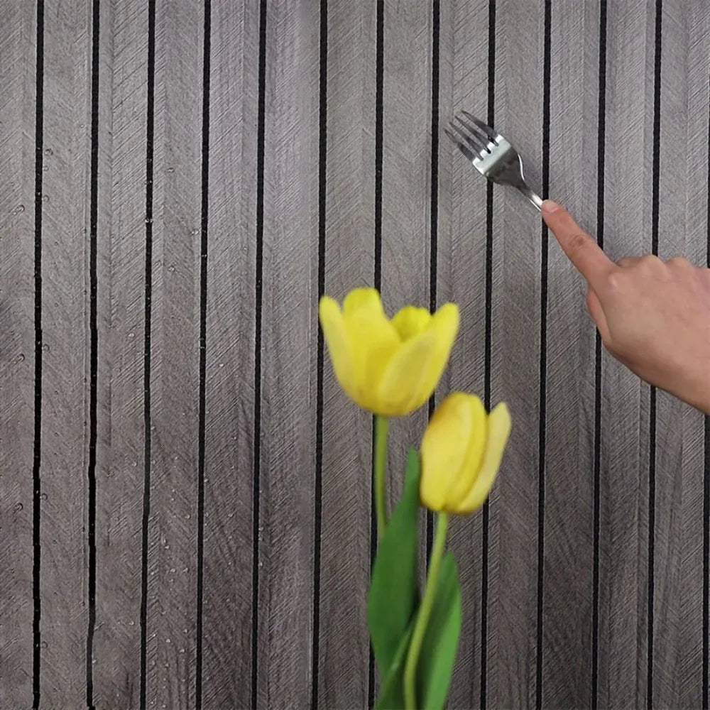 Self-Adhesive PVC 3D Wood-Effect Wall Panel Roll for Home Decor