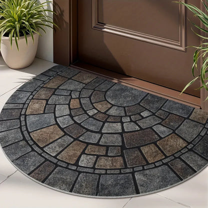 Semi-Circle Mosaic Doormat for Indoor and Outdoor Use