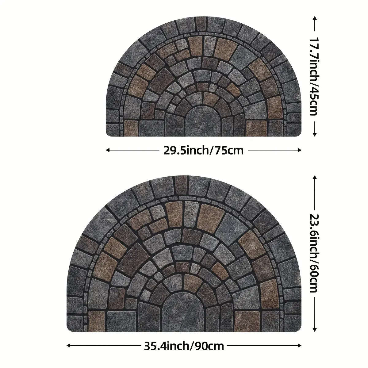 Semi-Circle Mosaic Doormat for Indoor and Outdoor Use