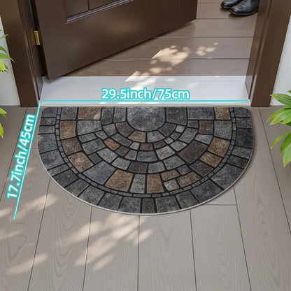 Semi-Circle Mosaic Doormat for Indoor and Outdoor Use