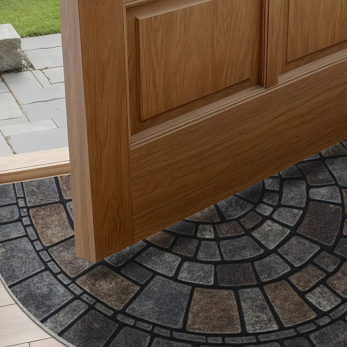 Semi-Circle Mosaic Doormat for Indoor and Outdoor Use