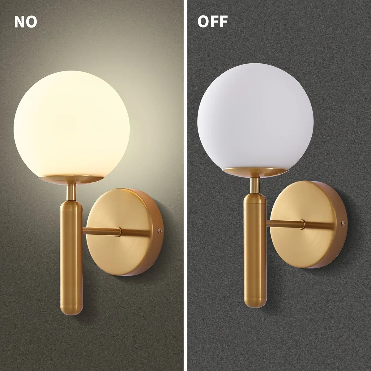 Sleek Round Glass Wall Sconce with Polished Metal Semi-Flush Mount Fixture